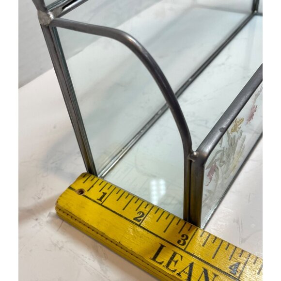 Handcrafted Pressed Flower Glass Wall-Mounted Organizer With Metal Frame - Picture 12 of 14